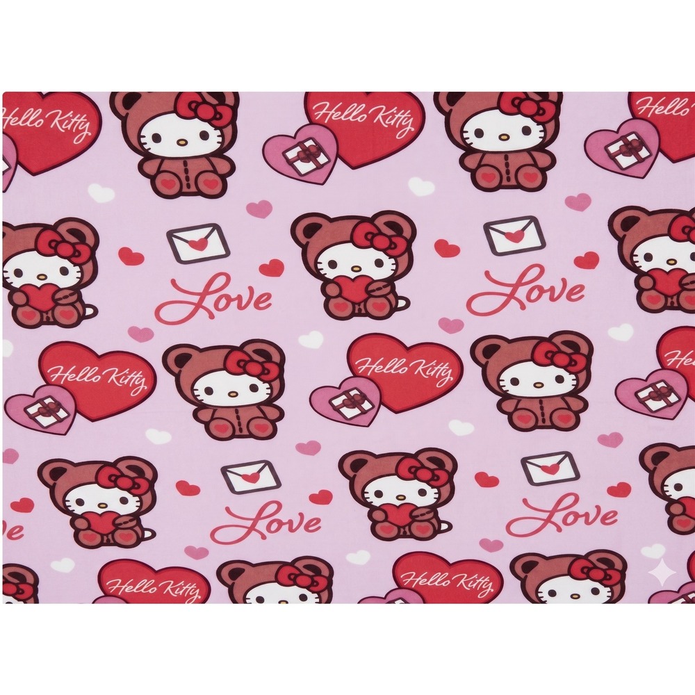 Hello Kitty Bear Plush Throw Blanket Pink Sanrio Valentine 45x55